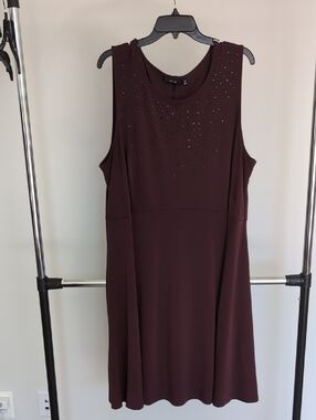 Apt. 9 Sleeveless Embellished Burgundy Midi Dress